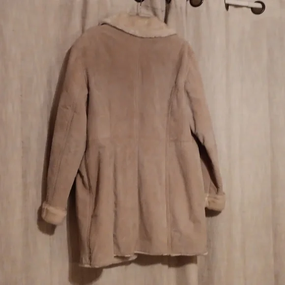 Furry Warm Beige Suede Coat! - Picture 7 of 11